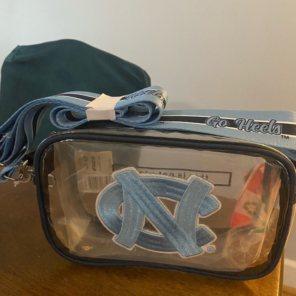 North Carolina Heels College Stadium Bag Clear UNC Logo Crossbody Bag FOCO